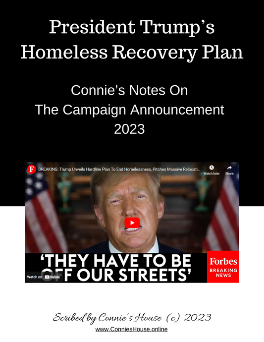 President Trump's Homeless Recovery Plan (Connie's Notes)